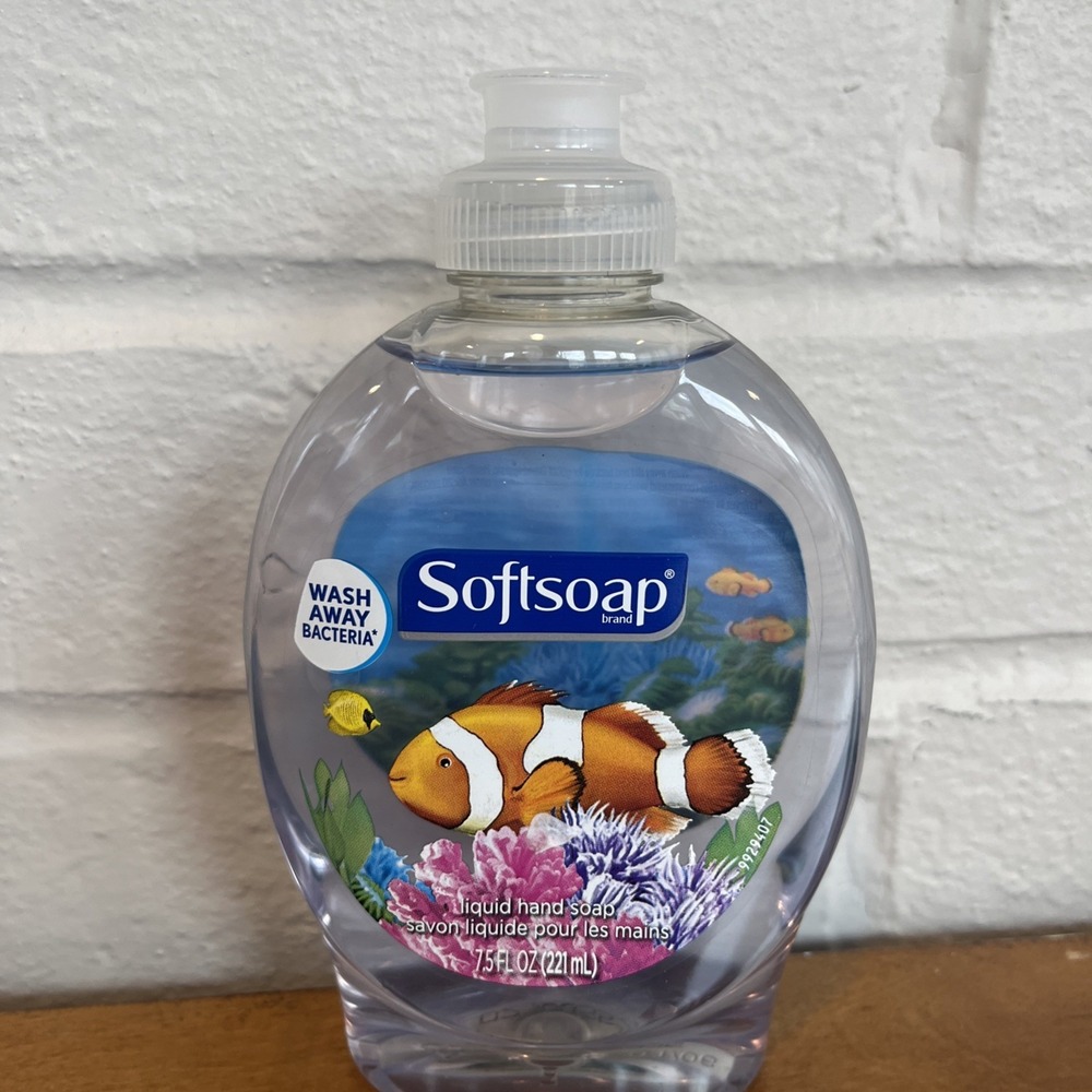 Vintage Softsoap Aquarium Series Clown Fish Panel Inside‎ 7.5 oz Hand Soft Soap